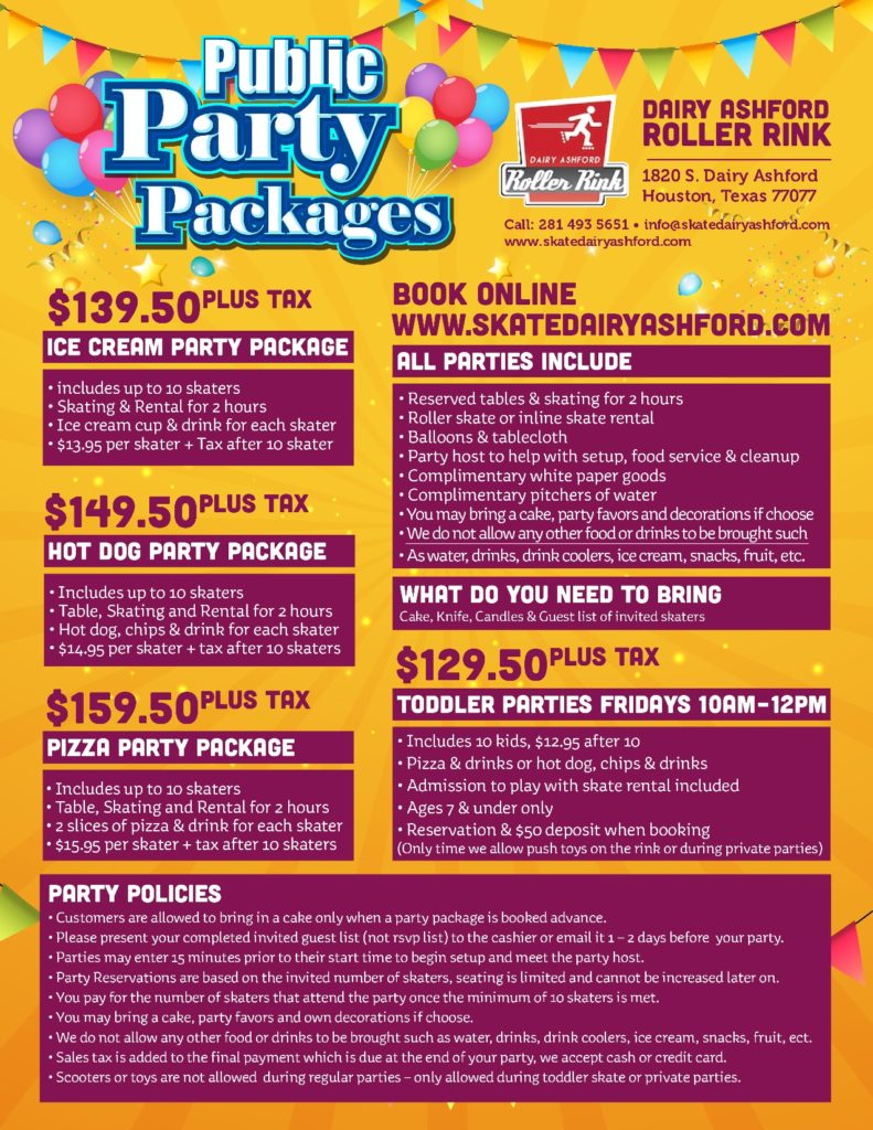 Parties Dairy Ashford Roller Rink