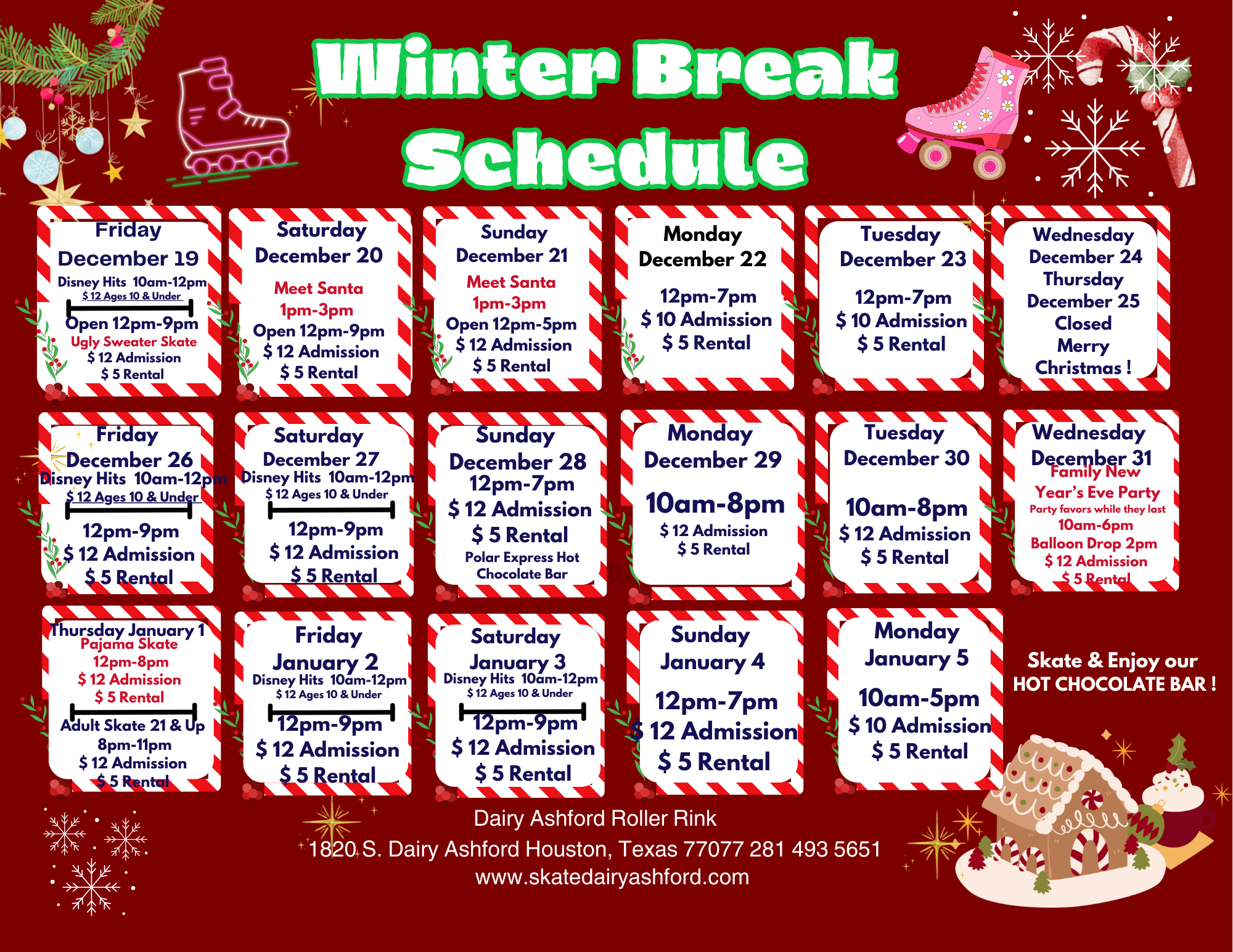 Red Illustrative Christmas Class Schedule-3
